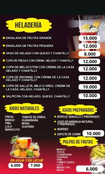 Menú pulpifruta