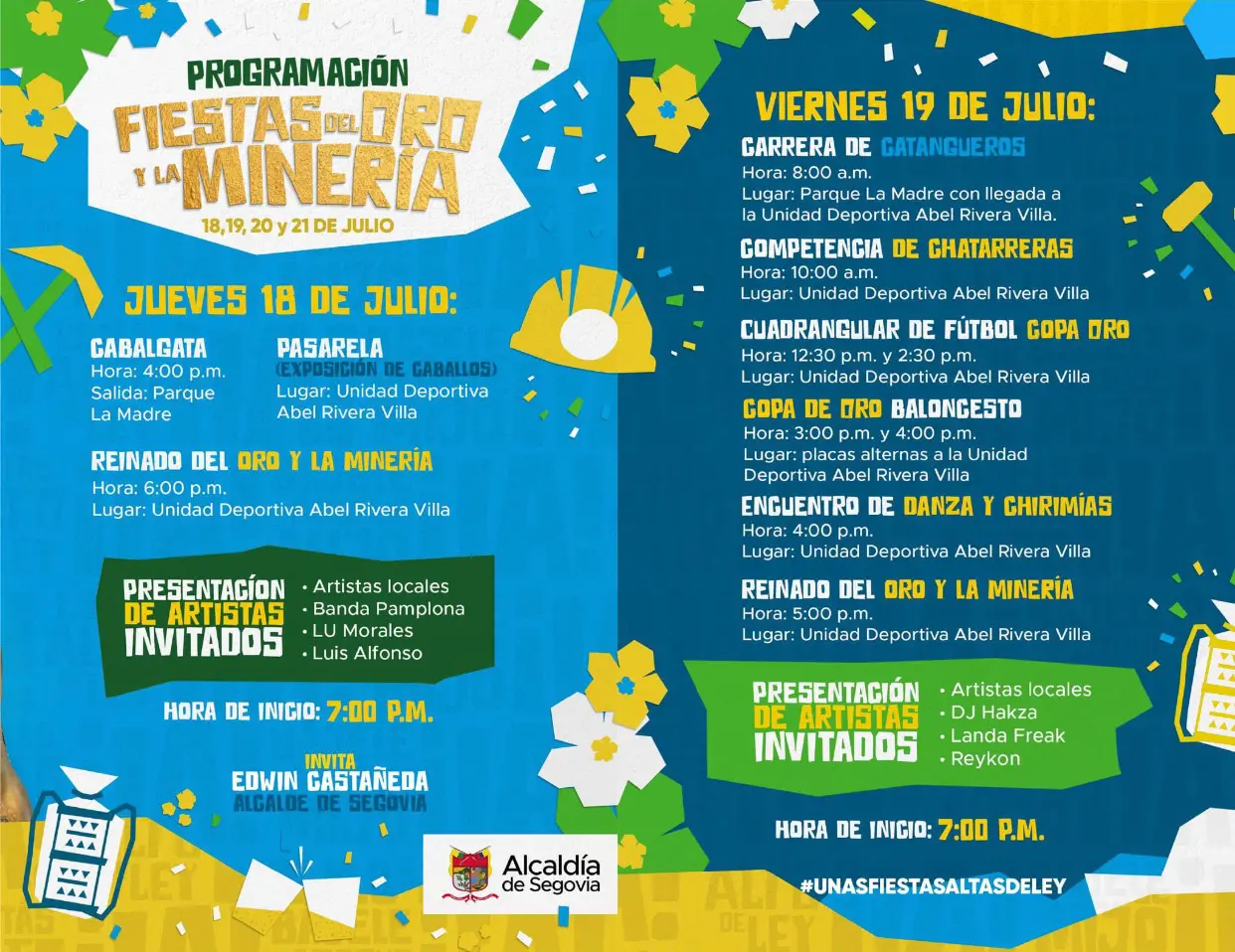 Programación Fiestas del Oro y la Minería, Segovia
